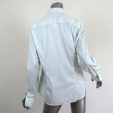 Loro Piana Button Down Shirt Cream/Blue Striped Size 48 Long Sleeve Blouse NEW available at CelebrityOwned.com img_6