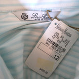 Loro Piana Button Down Shirt Cream/Blue Striped Size 48 Long Sleeve Blouse NEW available at CelebrityOwned.com img_7