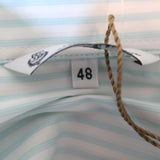 Loro Piana Button Down Shirt Cream/Blue Striped Size 48 Long Sleeve Blouse NEW available at CelebrityOwned.com img_8