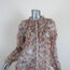 LoveShackFancy Blouse Clara Ruffled Lurex-Striped Floral Print Top Size Small