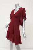 MICHAEL Michael Kors Dress Red Printed Chiffon Size Small Cascade-Sleeve Mini available at CelebrityOwned.com img_2