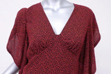 MICHAEL Michael Kors Dress Red Printed Chiffon Size Small Cascade-Sleeve Mini available at CelebrityOwned.com img_3