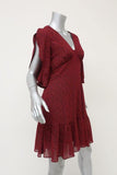 MICHAEL Michael Kors Dress Red Printed Chiffon Size Small Cascade-Sleeve Mini available at CelebrityOwned.com img_4