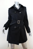 MICHAEL Michael Kors Trench Coat Black Size Small Double Breasted Jacket available at CelebrityOwned.com img_1