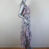 MISA One Shoulder Dress Alexandra Lilac Floral Print Chiffon Size Small NEW available at CelebrityOwned.com img_4