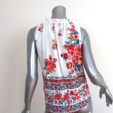 MISA Tassel Tank Top Dema White Floral Print Size Small Sleeveless Blouse available at CelebrityOwned.com img_5