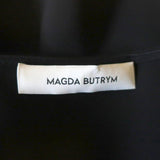 Magda Butrym Blouse Black Lace-Trim Silk Size 36 Long Sleeve Top available at CelebrityOwned.com img_7