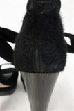 Malandrino Platform Sandal Black Suede & Pony Hair Size 37 Ankle Wrap Wood Heel available at CelebrityOwned.com img_8