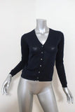 Malo Cardigan Navy Cotton Knit Size 38 V-Neck Sweater available at CelebrityOwned.com img_1