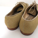 Manolo Blahnik Oxfords Sage Raw Silk Size 38.5 Lace-Up Flats available at CelebrityOwned.com img_8