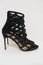 Manolo Blahnik Vagibuzip Cage Booties Black Cutout Suede Size 40.5 Open Toe Heel