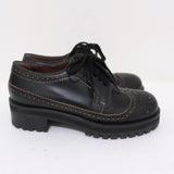 Marni Lug Sole Wingtip Oxfords Black Leather Size 36 available at CelebrityOwned.com img_2