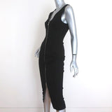 Michael Kors Collection Zip-Front Dress Black Stretch Wool Crepe Size 2-img_[image_position} from CelebrityOwned.com