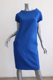 Michael Kors Shift Dress Royal Blue Stretch Wool Crepe Size 6 Short Sleeve available at CelebrityOwned.com img_2