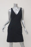 Michael Kors Sleeveless Dress Navy Wool-Blend Size 4 V-Neck Front Pocket Mini available at CelebrityOwned.com img_2