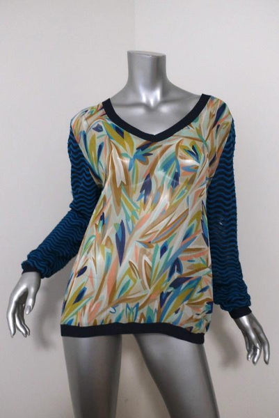 Missoni for Target Sweater Printed Chiffon Front Chevron Knit Size Med Celebrity Owned