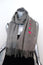 Moschino Scarf Gray Floral-Embroidered Fringed Wool