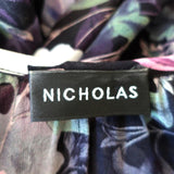 Nicholas Blouse Black Floral Print Ruffled Silk Size US 2 Long Sleeve Top available at CelebrityOwned.com img_6