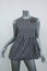 No. 21 Crystal Bird Peplum Top Black & White Gingham Size 40 Sleeveless Blouse