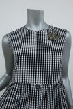 No. 21 Crystal Bird Peplum Top Black & White Gingham Size 40 Sleeveless Blouse available at CelebrityOwned.com img_4