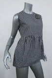 No. 21 Crystal Bird Peplum Top Black & White Gingham Size 40 Sleeveless Blouse available at CelebrityOwned.com img_5