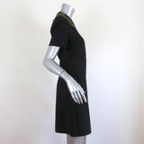 No. 21 Crystal-Embellished Collar Shift Dress Black Stretch Crepe Size 42 NEW available at CelebrityOwned.com img_4