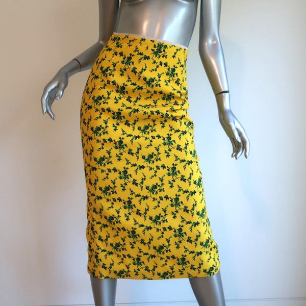Floral pencil skirt yellow online