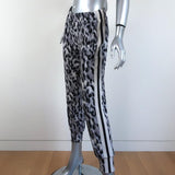 Norma Kamali Side Stripe Jog Pants Gray Leopard Print Size Extra Small available at CelebrityOwned.com img_2