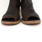 Officine Creative Mules Dark Brown Cracked Leather Size 36 Peep Toe Mid-Heel available at CelebrityOwned.com img_4
