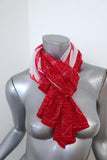 Oscar de la Renta Scarf Shawl Pareo White/Red Floral Print available at CelebrityOwned.com img_3