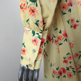 Paloma Blue Midi Dress Bronte Yellow Floral Print Size Small Long Sleeve V-Neck available at CelebrityOwned.com img_6