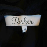Parker Lace Yoke Blouse Antonia Black Silk Size Extra Small Long Sleeve Top available at CelebrityOwned.com img_7