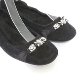 Pedro Garcia Ballet Flats Black Crystal-Embellished Suede Size 37 available at CelebrityOwned.com img_2