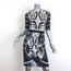 Peter Pilotto Dress Mirrored Print Crepe Size US 2 Short Sleeve Belted Sheath