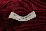 Philosophy Di Lorenzo Serafini Sweater Red/Black Jacquard Knit Pullover Size 2 available at CelebrityOwned.com img_4