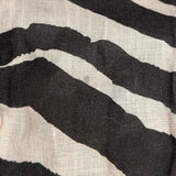 Zimmermann Puff Sleeve Midi Dress Juniper Brown Zebra Print Linen Size 0