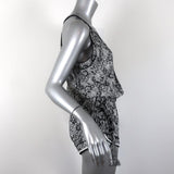 Poupette St Barth Romper Bety White/Black Floral Print Size Extra Small available at CelebrityOwned.com img_5