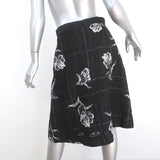 Prabal Gurung Pleated Skirt Black/Silver Metallic Floral Jacquard Size 6 available at CelebrityOwned.com img_5