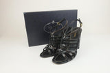 Prada Slingback Sandals Black Madras Woven Leather Size 38.5 Open Toe Heel available at CelebrityOwned.com img_1