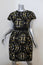 Proenza Schouler Dress Black/Yellow Printed Satin Jacquard Size 8 Cap Sleeve NEW