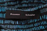 Proenza Schouler Dress Blue Abstract Print Silk Size 2 Ruffle Trim Short Sleeve available at CelebrityOwned.com img_3