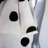 RIXO Dress Eleanor White & Black Polka Dot Size Large Tie-Neck Sleeveless Midi available at CelebrityOwned.com img_3