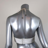 Rag & Bone Halter Crop Top Daytona White Leather Size Extra Small available at CelebrityOwned.com img_5