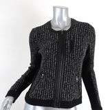 Rag & Bone Jacket Paula Black Leather-Trim Ribbed Knit Size Extra Small available at CelebrityOwned.com img_1