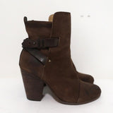 Rag & Bone Kinsey Ankle Boots Brown Suede & Leather Size 38 High Heel available at CelebrityOwned.com img_2