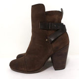 Rag & Bone Kinsey Ankle Boots Brown Suede & Leather Size 38 High Heel available at CelebrityOwned.com img_6