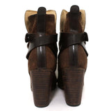 Rag & Bone Kinsey Ankle Boots Brown Suede & Leather Size 38 High Heel available at CelebrityOwned.com img_8