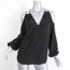 Ramy Brook Cold Shoulder Top Gigi Black Stretch Silk Blouse Size Extra Small