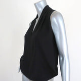 Ramy Brook Sleeveless Top Robi Black Stretch Silk Size Extra Small V-Neck Blouse available at CelebrityOwned.com img_2