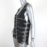 Raquel Allegra Tie Dye Shredded Tank Top Charcoal Size 1 available at CelebrityOwned.com img_3